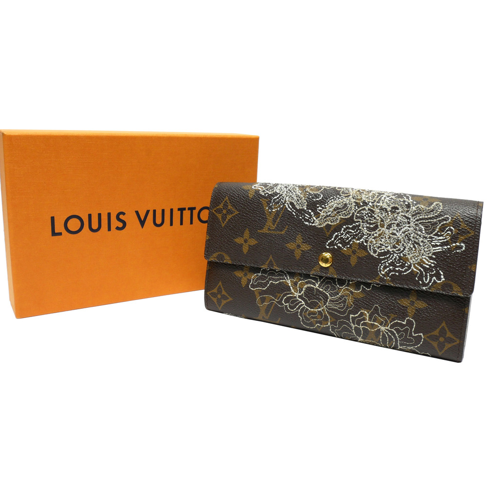 Louis Vuitton Wallet Portefeuille Sarah Brown Long Bifold Women's