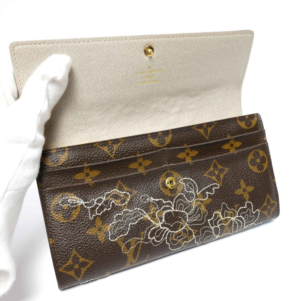 Louis Vuitton Monogram D'Anthelle Portefeuille Sarah Wallet Long Bifold  Women's Coin Purse Included Gold Hardware Brown/Beige M95389