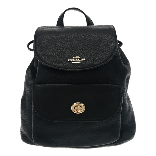 COACH coach rucksack F37621 black bag BAG Billy mini backpack pebbled ...