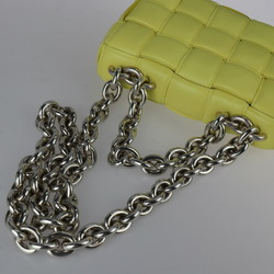 BOTTEGA VENETA Bottega Veneta chain cassette shoulder bag 631421 lambskin yellow silver hardware intrecciato
