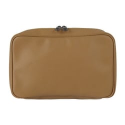 BOTTEGA VENETA Bottega Veneta second bag 130428 PVC light brown round zipper clutch pouch