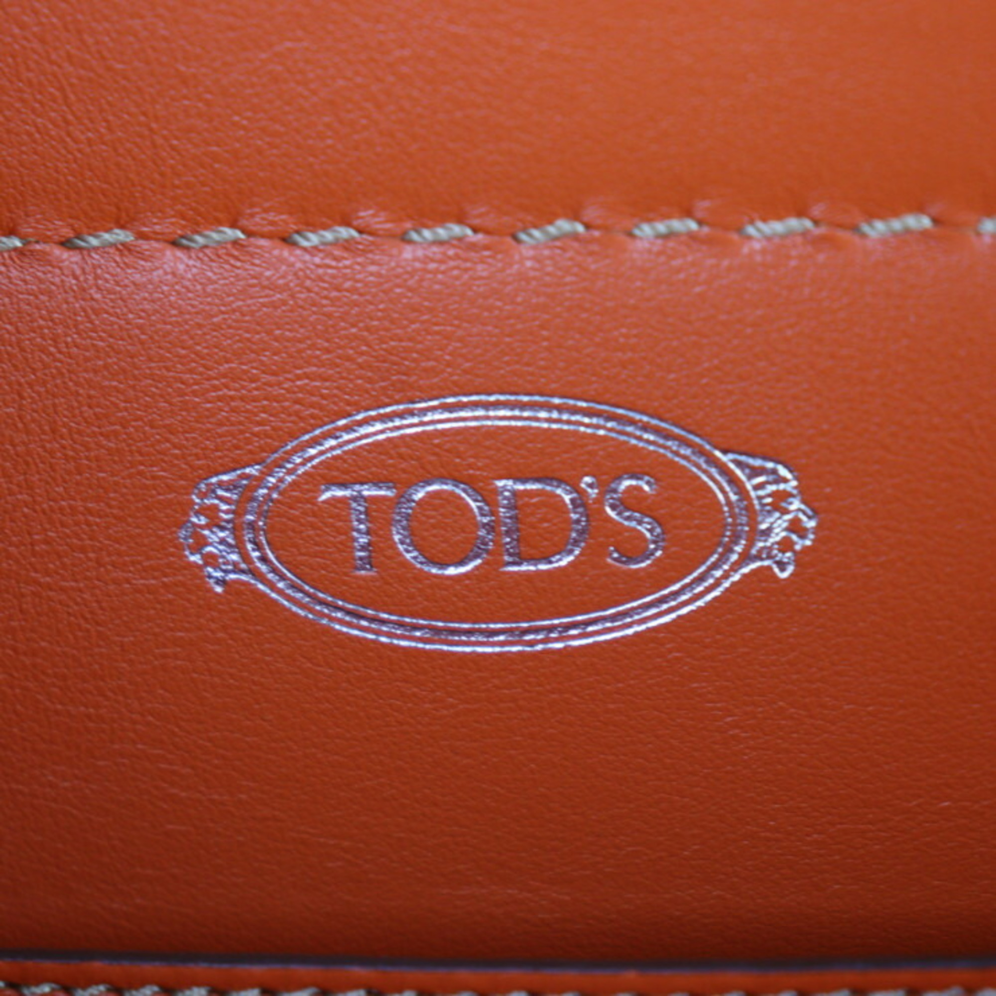 TOD'S Tod's Tasca Tote Bag Leather Brown Orange Beige Shoulder