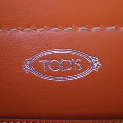 TOD'S Tod's Tasca Tote Bag Leather Brown Orange Beige Shoulder