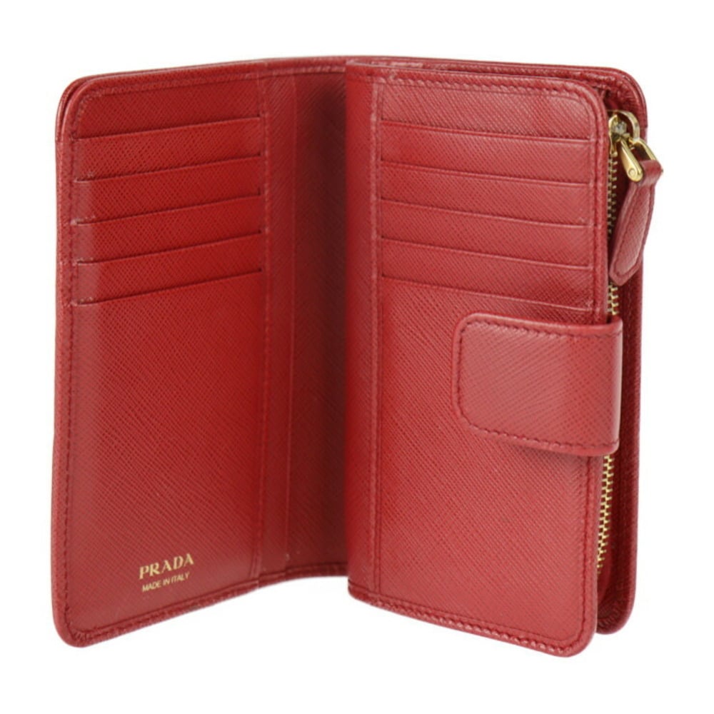 Prada Medium Saffiano Leather Wallet in Red