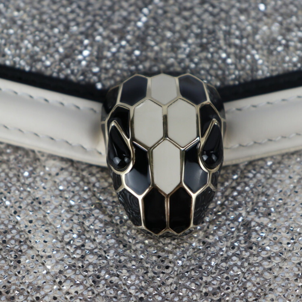 Bvlgari Serpenti Diamond Blast Leather Shoulder Bag- Black