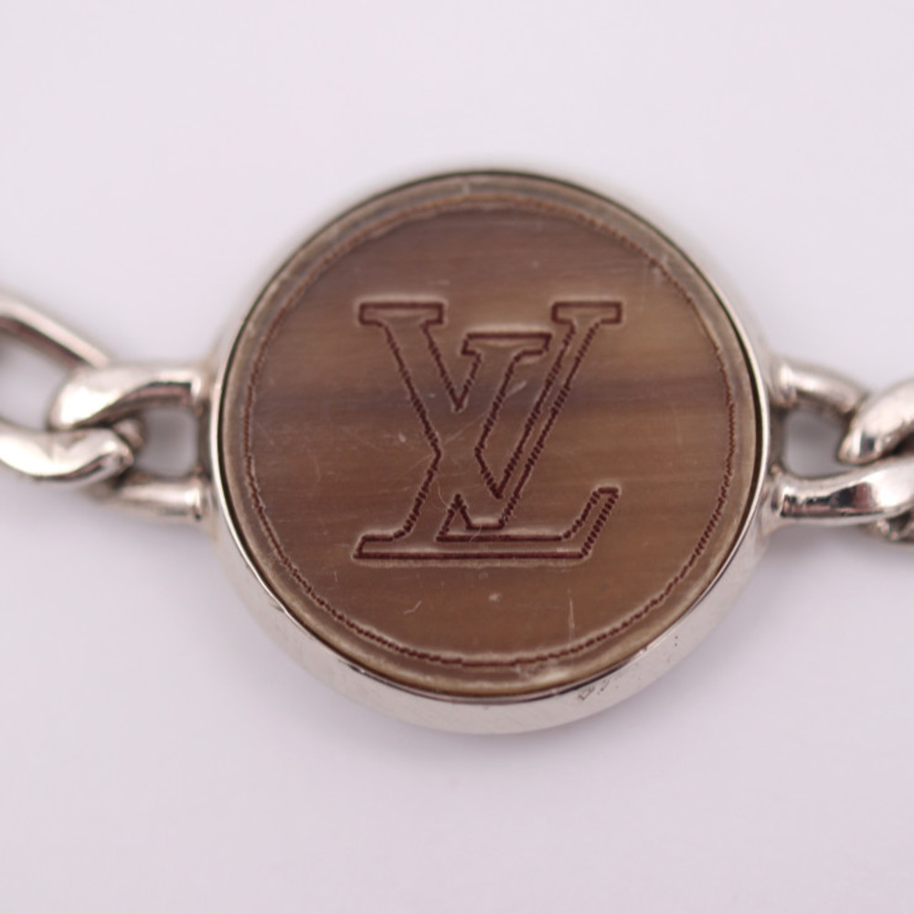 LOUIS VUITTON Louis Vuitton LV horn breath bracelet M00045 metal silver  brown system chain