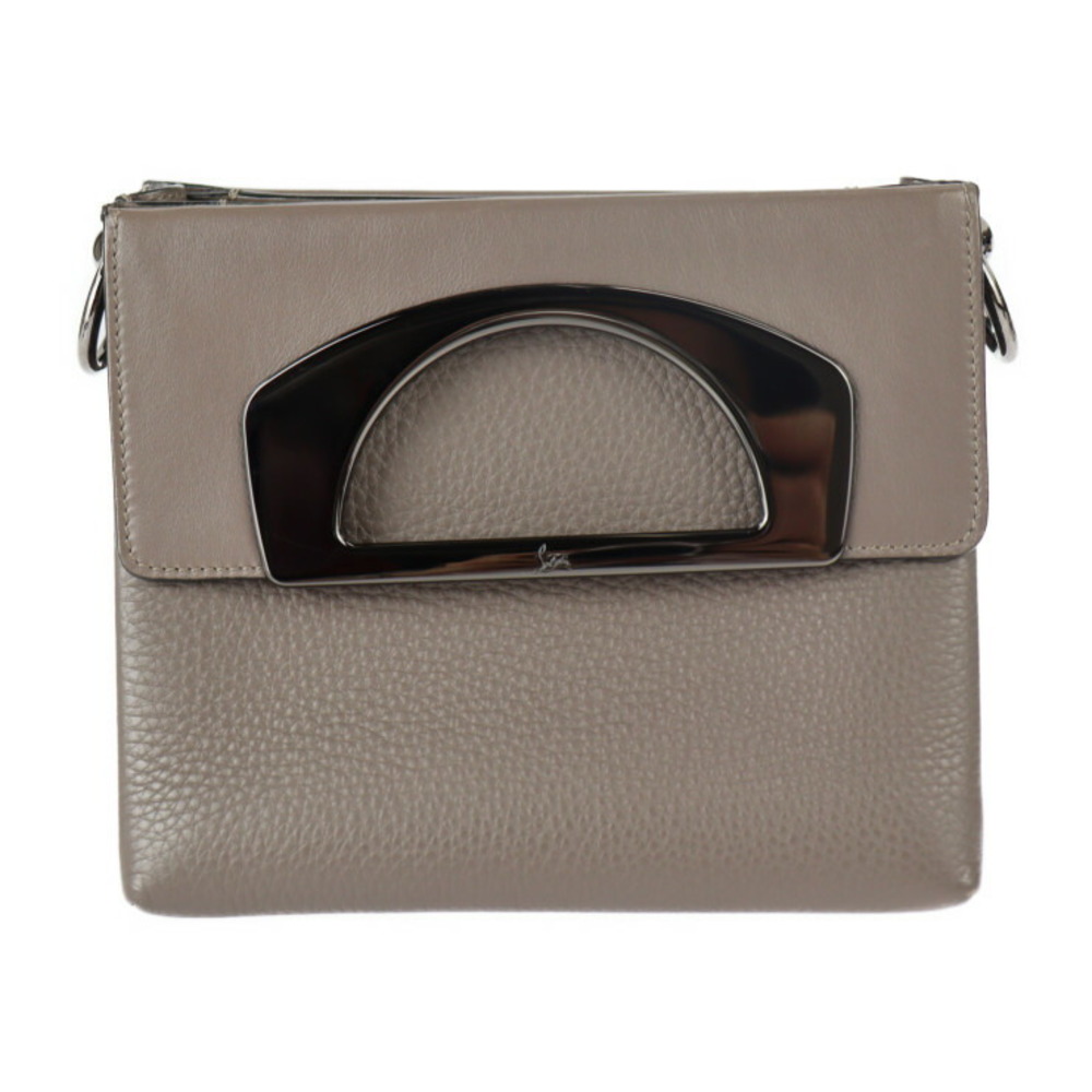 Christian Louboutin Passage Mini Handbag Leather Taupe Gunmetal