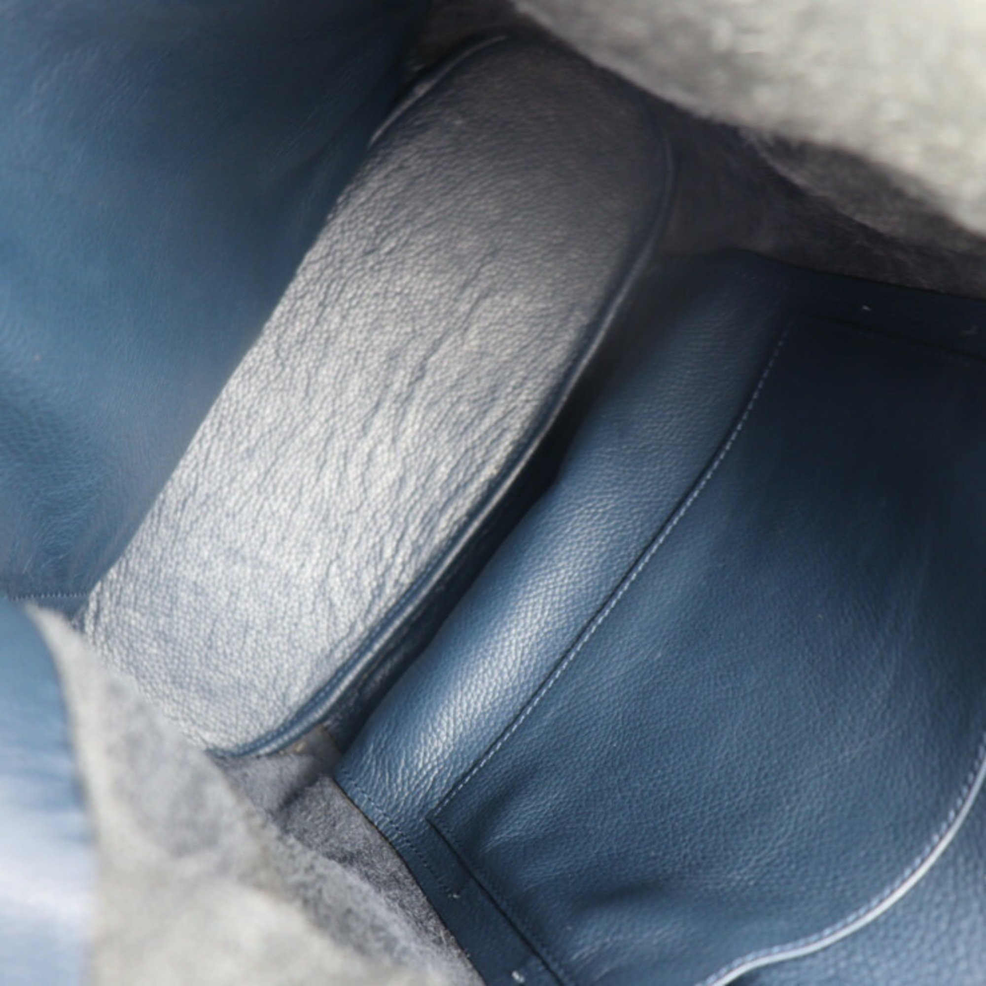 HERMES Hermes Good News GM Shoulder Bag Taurillon Clemence Bleu de Plus Silver Metal Fittings □L Engraved
