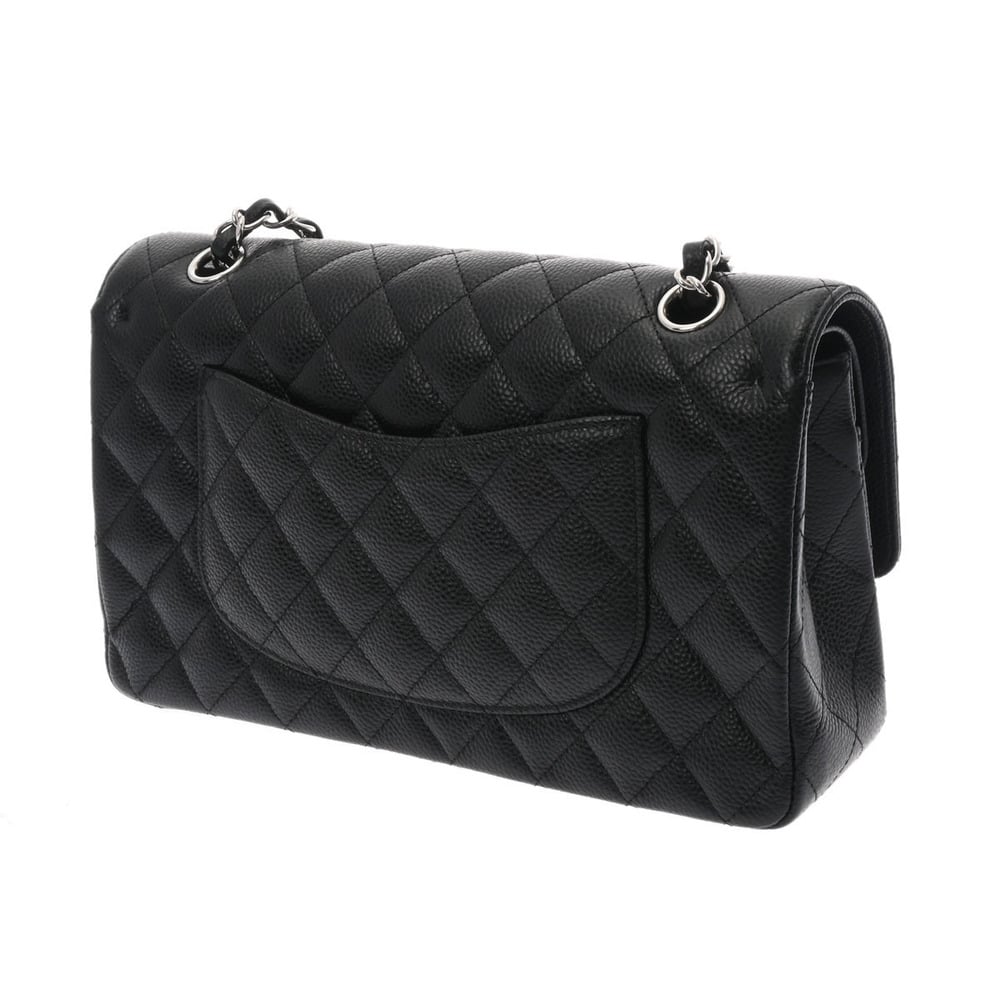CHANEL Chanel matelasse W flap chain shoulder 25cm black A01112 ladies  caviar skin bag