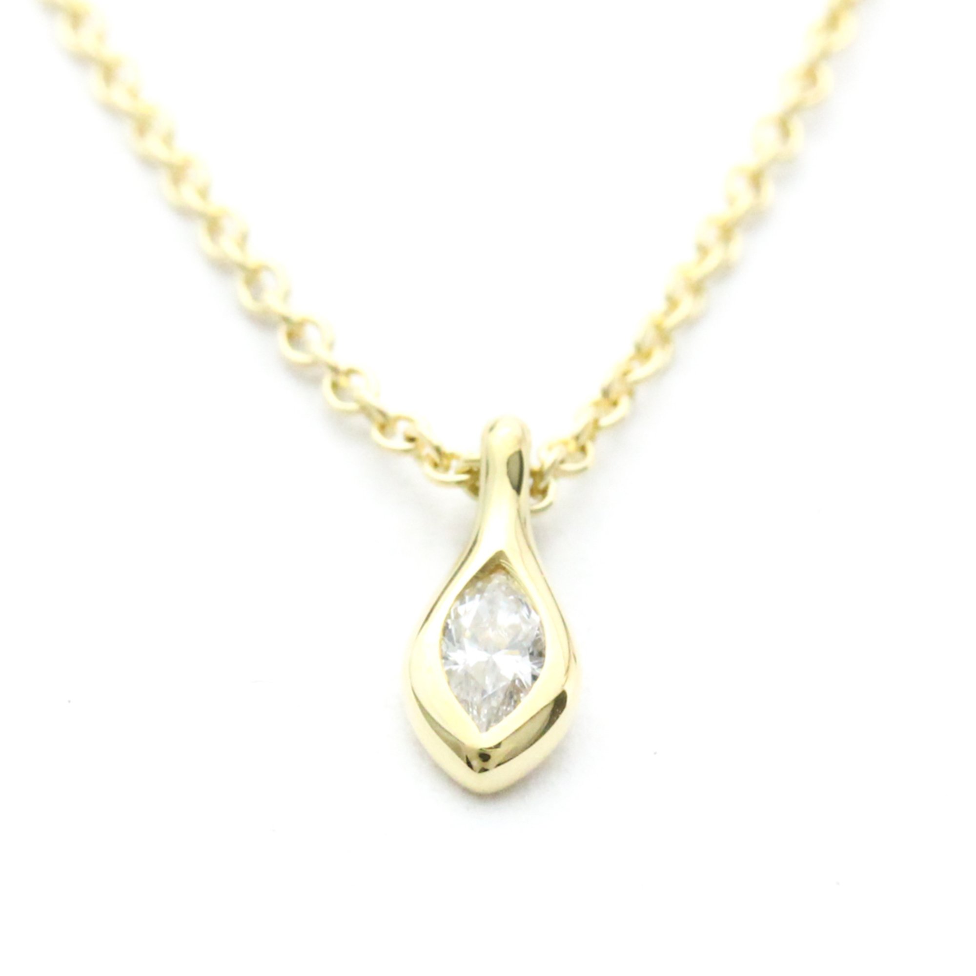 Tiffany Visor Yard Marquise Cut Necklace Yellow Gold (18K) Diamond Women,Men Fashion Pendant Necklace (Gold)