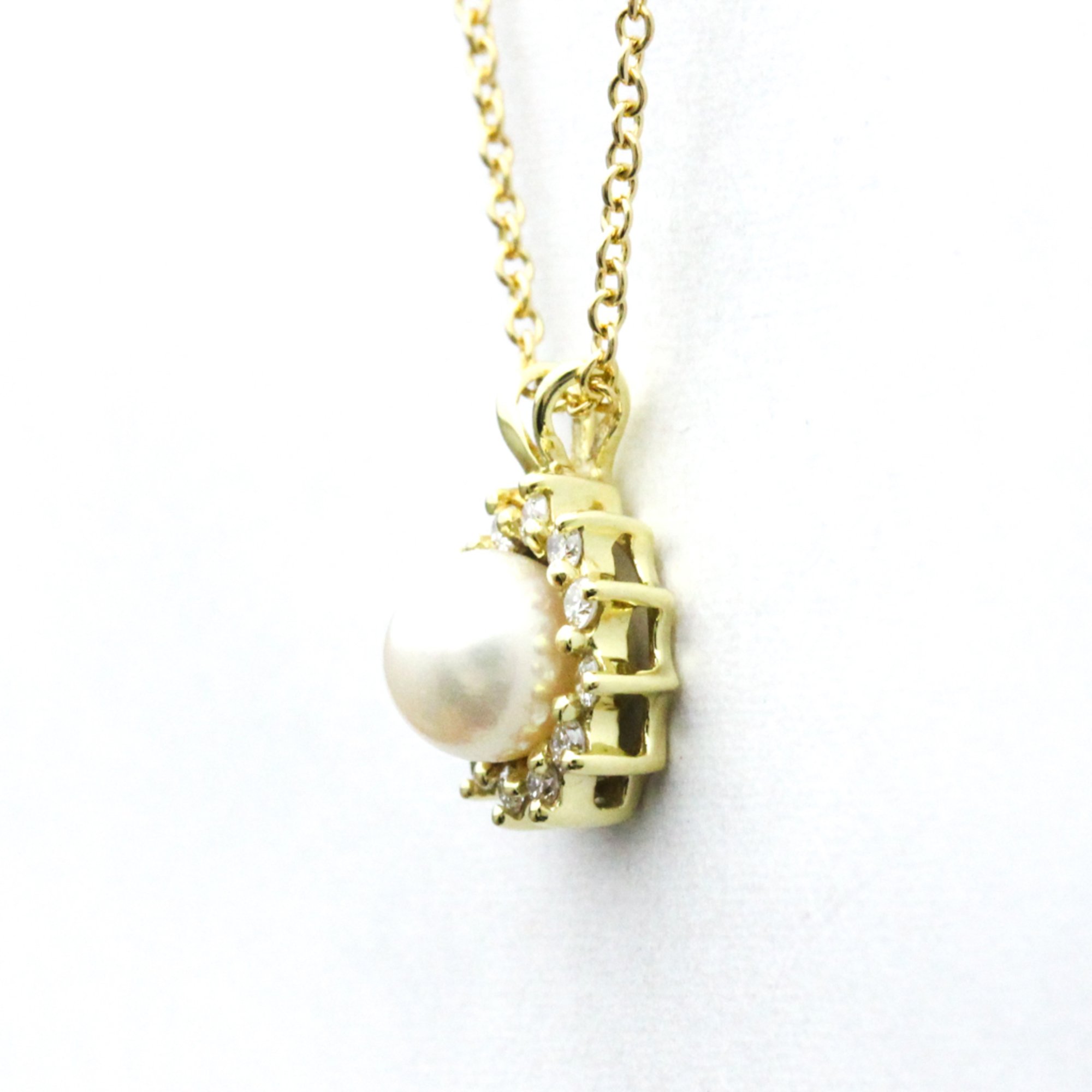 Tiffany Pearl Diamond Necklace Yellow Gold (18K) Diamond,Pearl Men,Women Fashion Pendant Necklace (Gold)