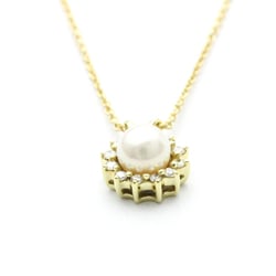 Tiffany Pearl Diamond Necklace Yellow Gold (18K) Diamond,Pearl Men,Women Fashion Pendant Necklace (Gold)