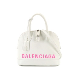 Balenciaga BALENCIAGA Ville top handle S 2way hand shoulder bag leather white pink 550645 Top Handle