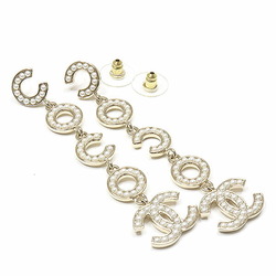 Chanel CHANEL here mark costume pearl earrings light gold metal B21PC COCO B21P swing