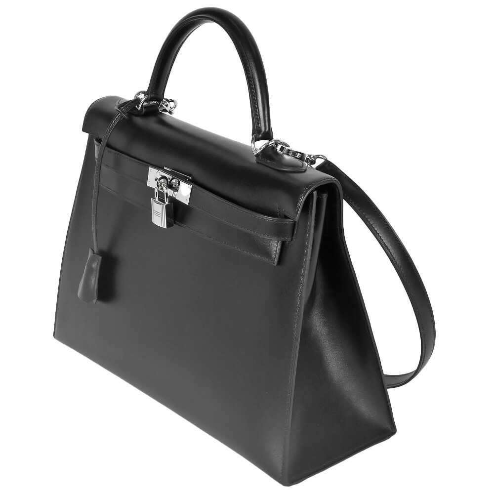 HERMES Kelly 32 Outside Sewing Square E Y2001 Box Black - 01376