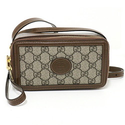 GG messenger bag with Interlocking G in beige and ebony Supreme