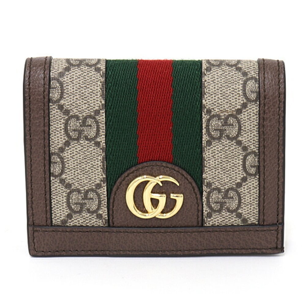 Gucci Beige GG Supreme Canvas and Leather Bifold Wallet Gucci