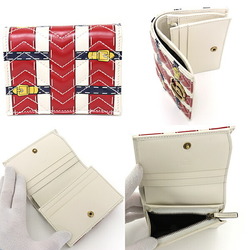 GUCCI Gucci GG Marmont card case with coin and banknote compartment compact wallet bi-fold mini quilted leather belt pattern 466492 white red antique gold metal fittings