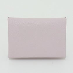 Hermes HERMES Calvi Duo Card Case Mauve Pale Chevre U Engraved (Made in 2022) Business Holder Coin Purse