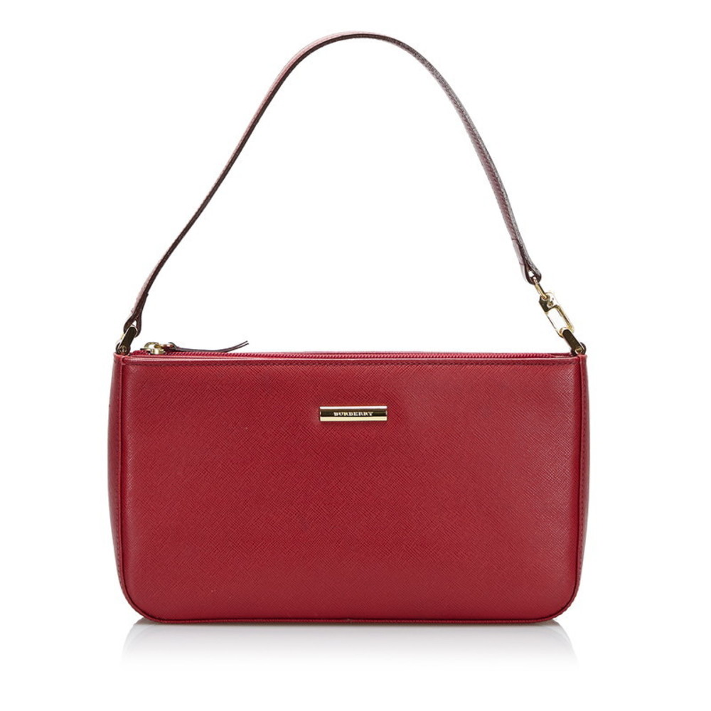 Burberry red 2024 leather handbag