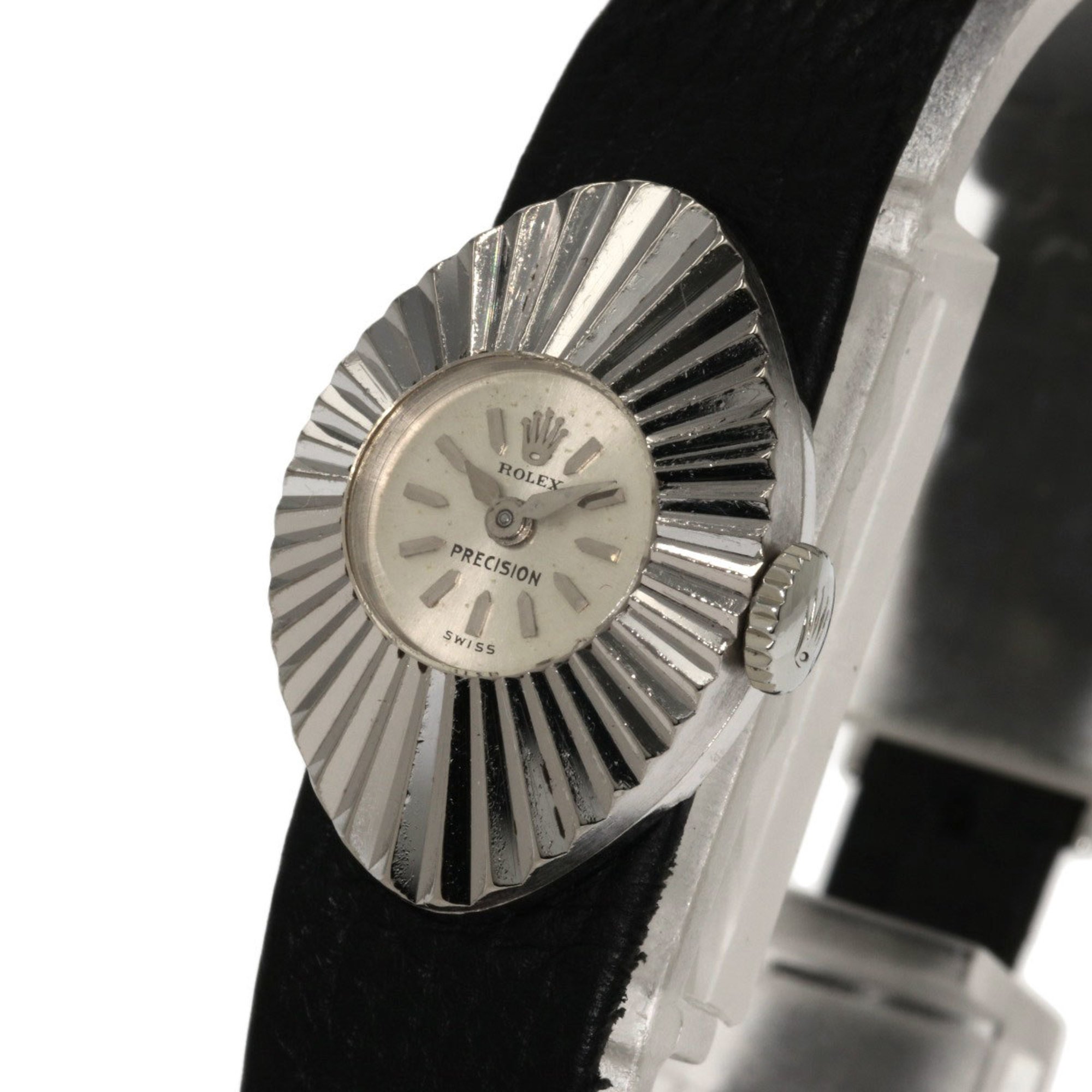 Rolex 2000 chameleon made in 1951 almond watch K18 white gold/leather ladies ROLEX