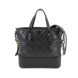 Chanel CHANEL Gabriel de 2way hand chain shoulder bag leather black A91876 Bag