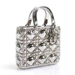 Christian Dior Pill Case Lady Canage Metal Silver Unisex