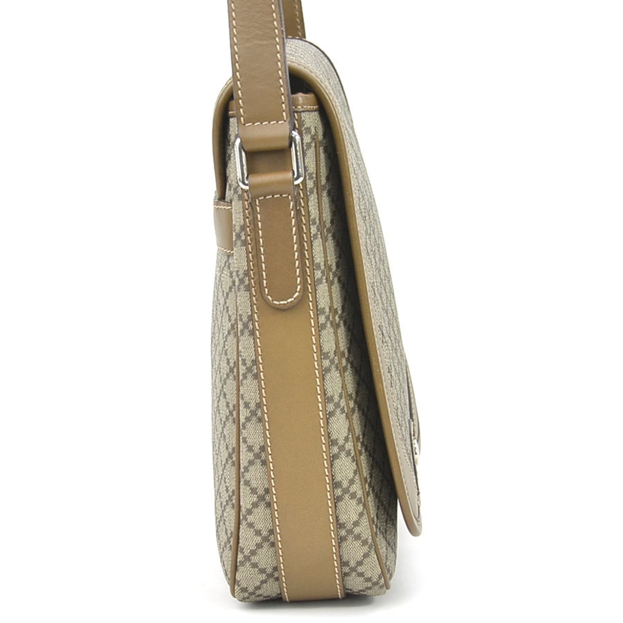 Gucci GUCCI Crossbody Shoulder Bag Diamante PVC/Leather Beige/Brown Silver Unisex 295679