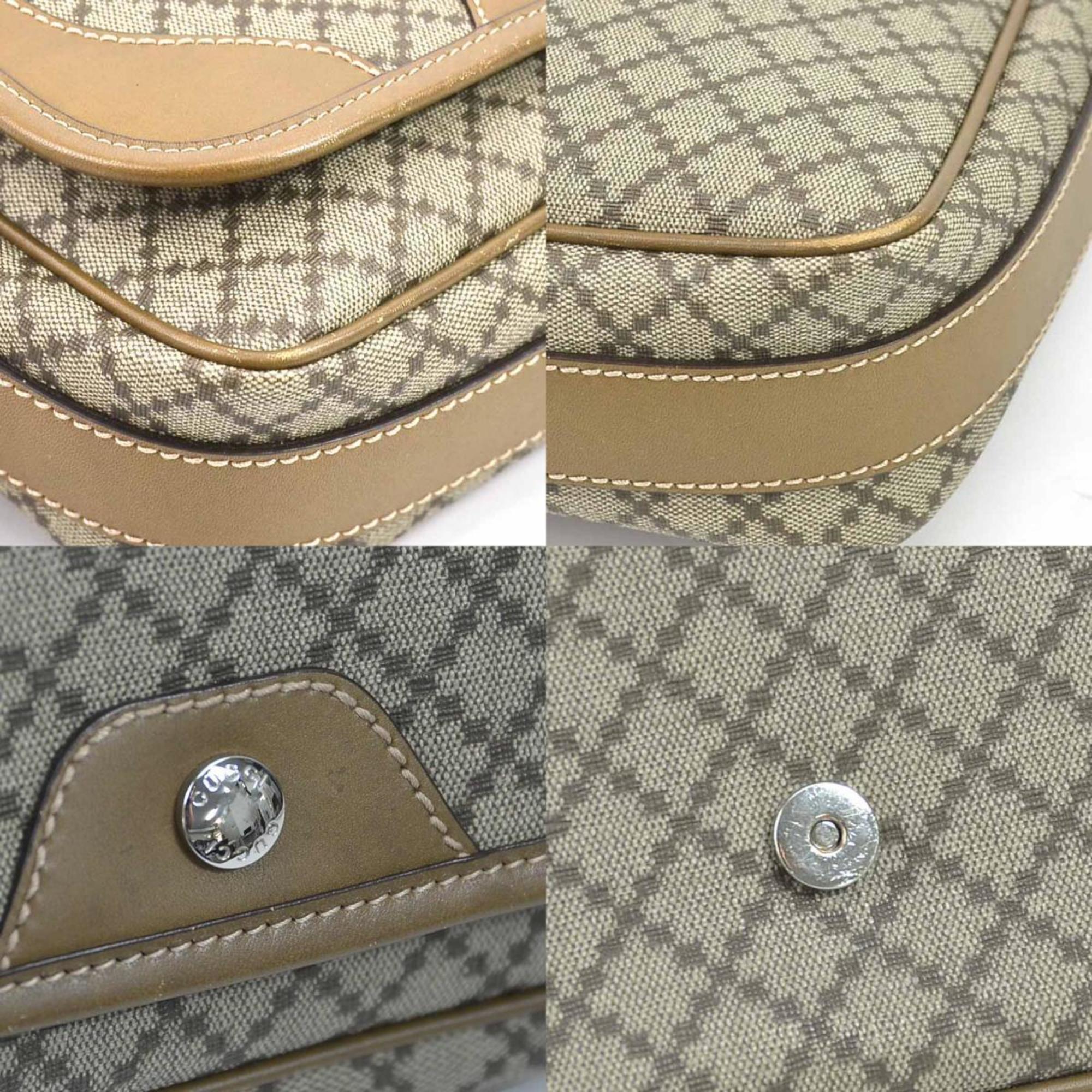 Gucci GUCCI Crossbody Shoulder Bag Diamante PVC/Leather Beige/Brown Silver Unisex 295679