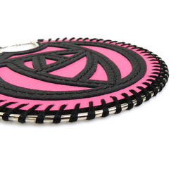 Loewe LOEWE Earrings Leather/Metal Pink x Black Women's