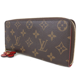 LOUIS VUITTON Louis Vuitton Portefeuille Clemence Flower Charm M62940 Monogram Canvas Brown GI4108 Women's Long Wallet