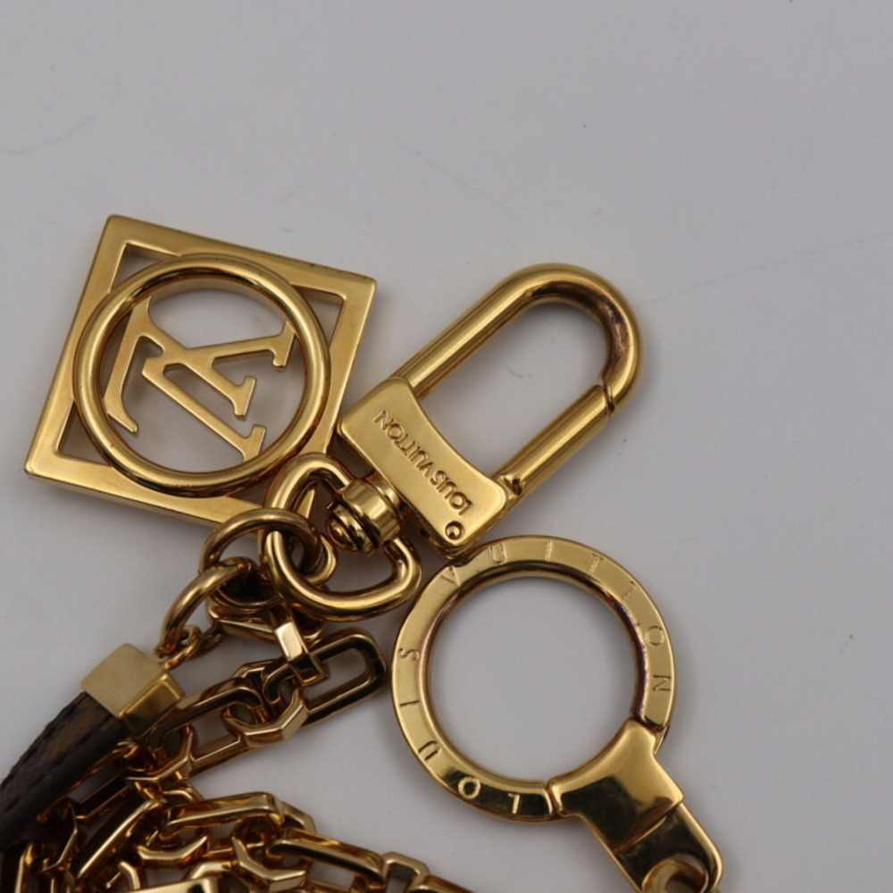 LOUIS VUITTON Louis Vuitton Chenne Dauphine Keychain M69553 Monogram Reverse  Canvas Brown Gold Hardware Key Ring Bag Charm