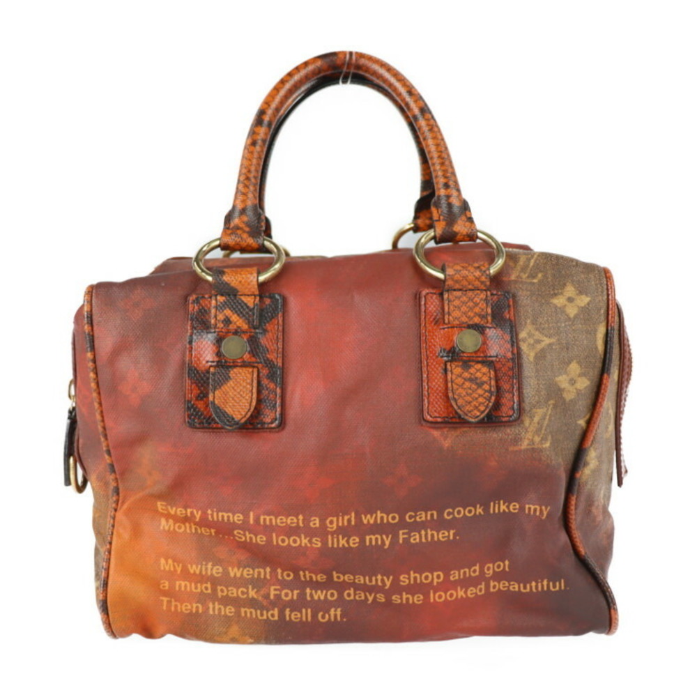 LOUIS VUITTON Louis Vuitton Monogram Jokes Mancrazy Handbag M95737 Canvas  Rouge