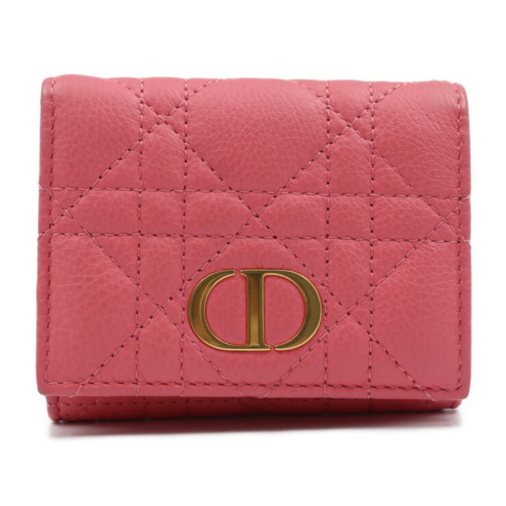 Christian Dior Caro Canage Trifold Wallet S5030UWHC Lambskin
