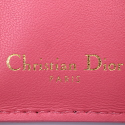 Christian Dior Caro Canage Trifold Wallet S5030UWHC Lambskin Yarrow Pink W Hook Japan Limited Color CD Logo