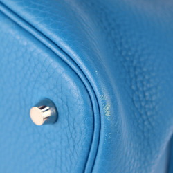 HERMES Hermes Picotin Lock MM Handbag Taurillon Clemence Blue Hydra Silver Metal Fittings Tote Bag X Stamp