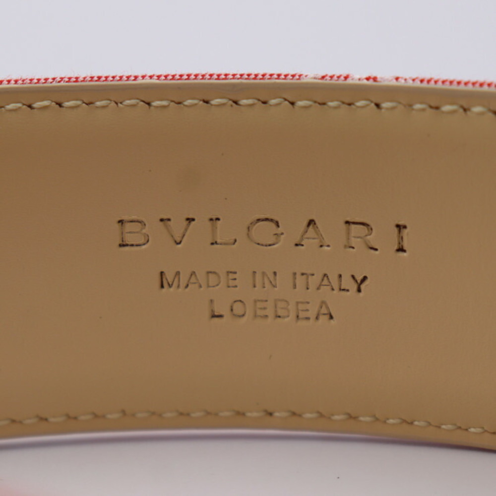 BVLGARI Bulgari logo mania belt size 105/42 canvas leather pink