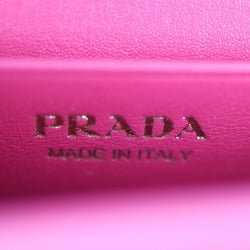 PRADA Prada card case 1MC122 VITELLO MOVE I calf leather PEONIA pink series gold metal fittings business holder