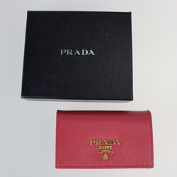 PRADA Prada card case 1MC122 VITELLO MOVE I calf leather PEONIA pink series gold metal fittings business holder