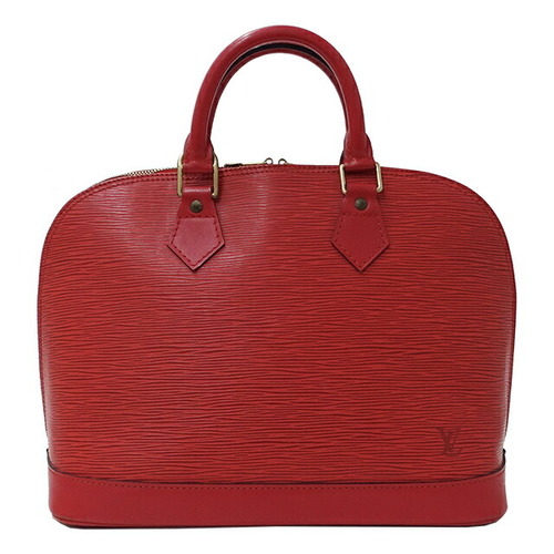 Louis Vuitton Alma mm EPI Leather Satchel Bag Red