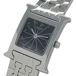 Hermes H Watch Wristwatch Silver Etoupe Hh1.210 Quartz Dial Ladies Vintage