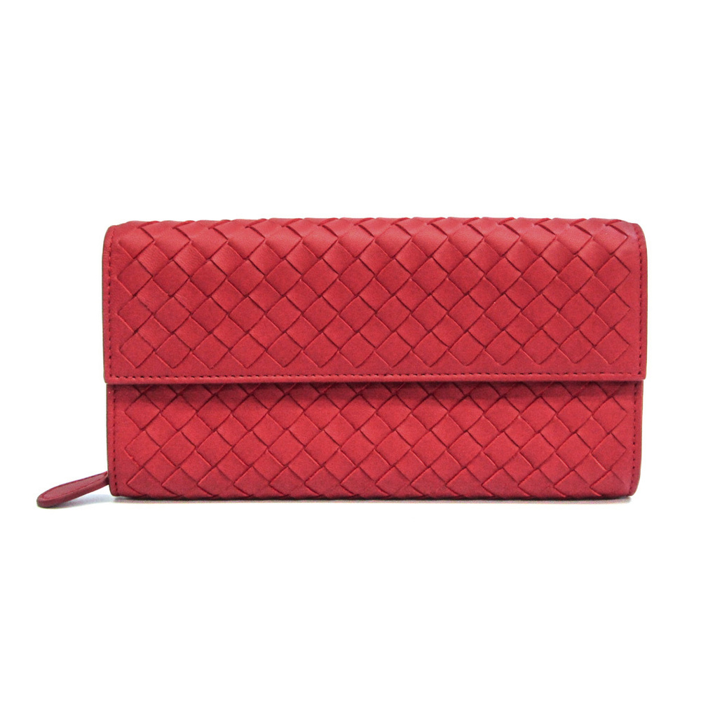 Bottega Veneta Intrecciato Leather Bifold Mens Wallet Red