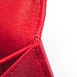 Bottega Veneta Intrecciato Men,Women Leather Long Wallet (bi-fold) Red Color