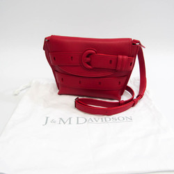 J&M Davidson Women's Leather Shoulder Bag Red Color