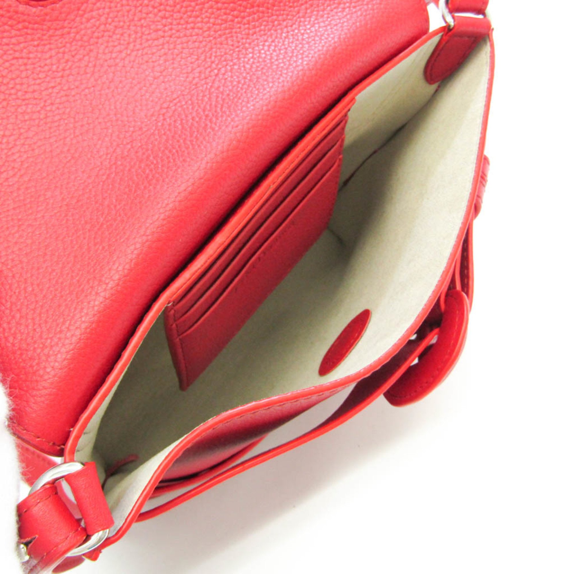 J&M Davidson Women's Leather Shoulder Bag Red Color