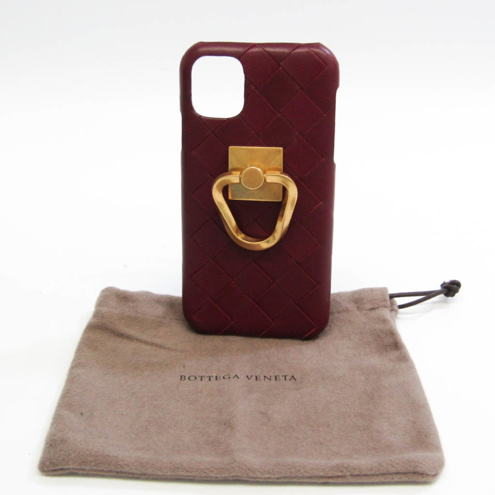 Bottega Veneta Intrecciato Leather Phone Bumper For IPhone 11 Pro Bordeaux
