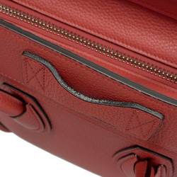 Celine luggage micro handbag leather red 167793