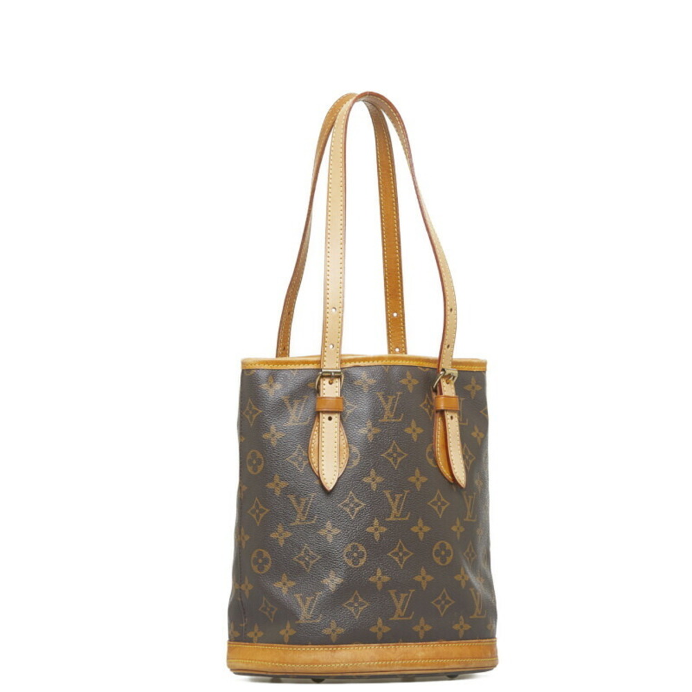 Authentic Louis Vuitton Hand Bag Bucket PM Brown Monogram M42238