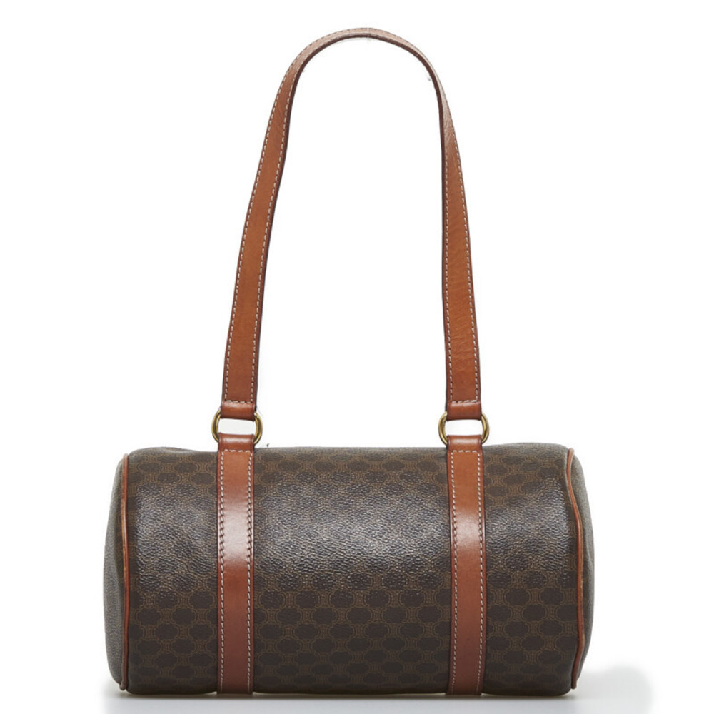 Celine Boston Bag Women's Brown PVC Leather Macadam