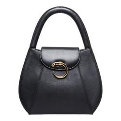 Cartier Panthère handbag black gold leather ladies CARTIER